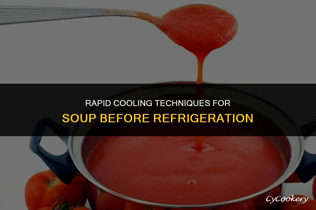 how to quickly cool down cooked soup before refrigerating