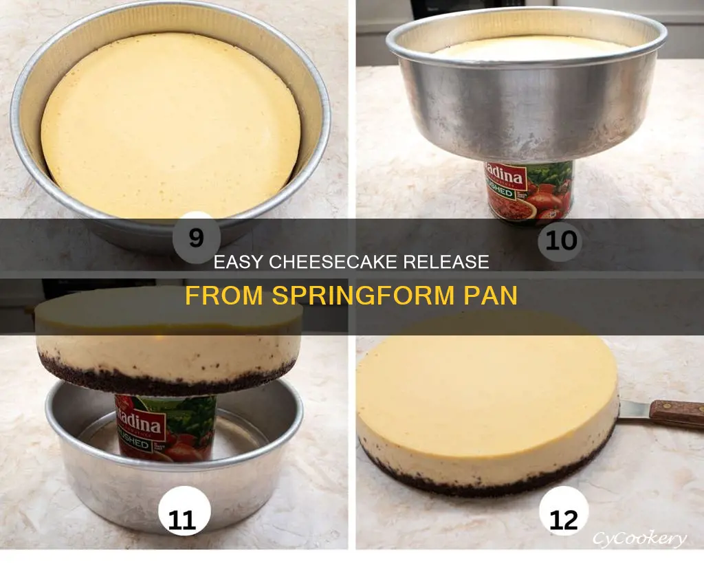 how to relaease a cheesecake from a spring form pan