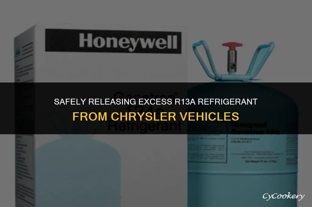 how to release too much r13a refrigerant from chrysler