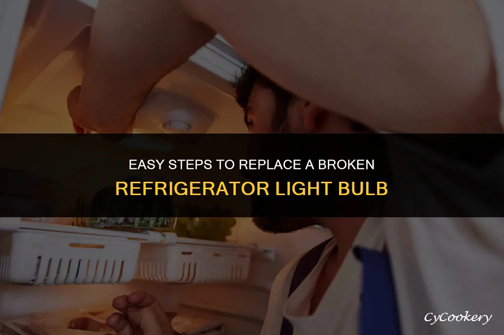 how to remove a broken refrigerator light bulb