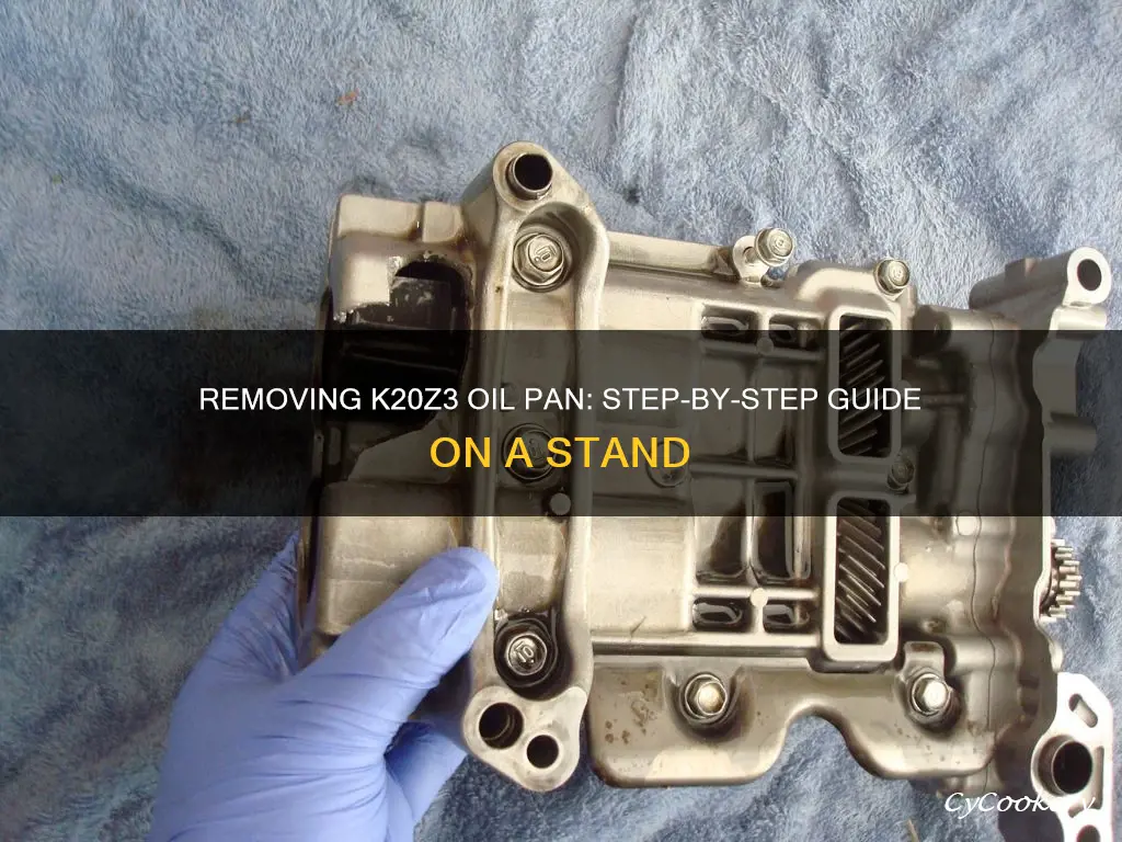 how to remove a k20z3 oil pan on a stand