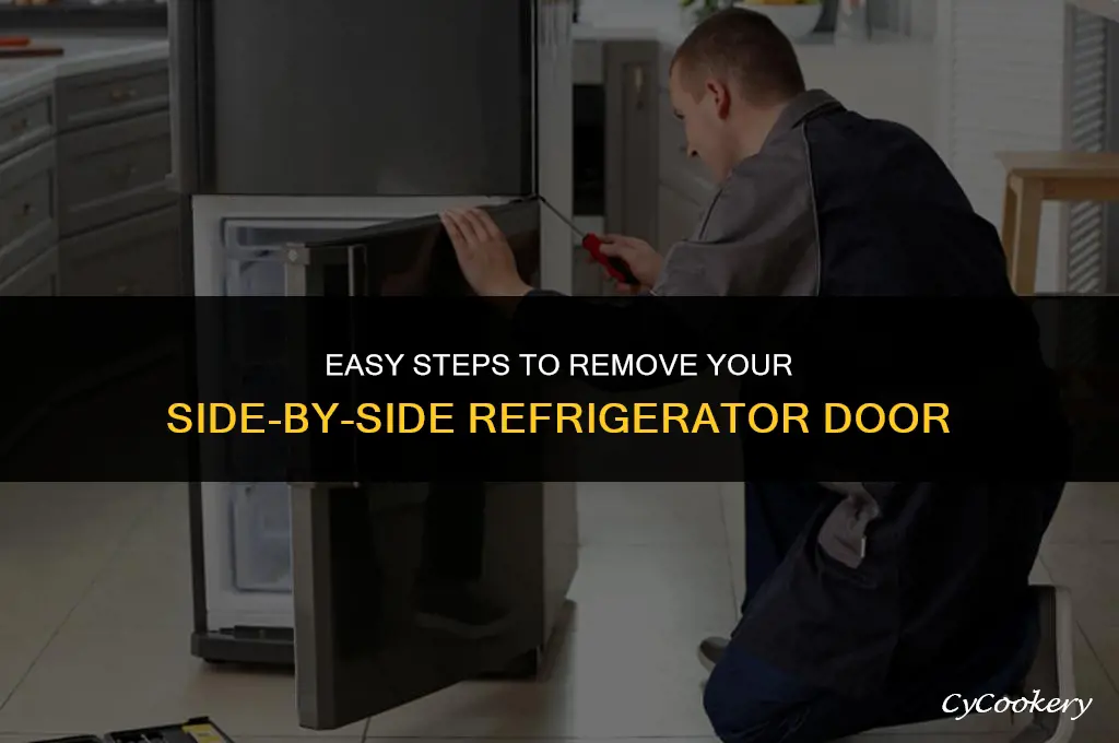 how to remove a side by side refrigerator door