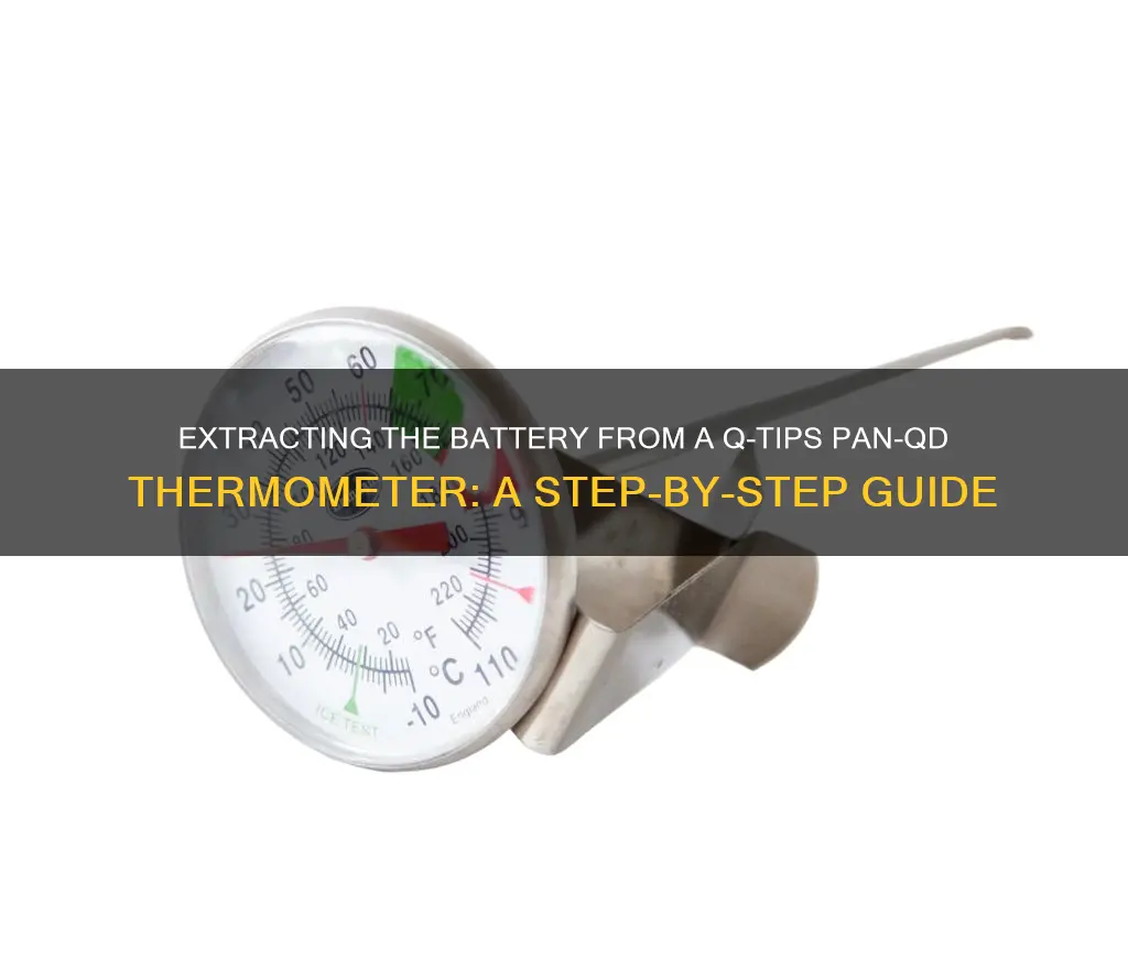 how to remove battery from qtips pan-qd thermometer