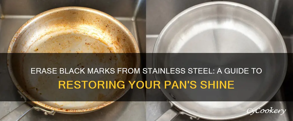 how to remove black marks from stainless steel pan