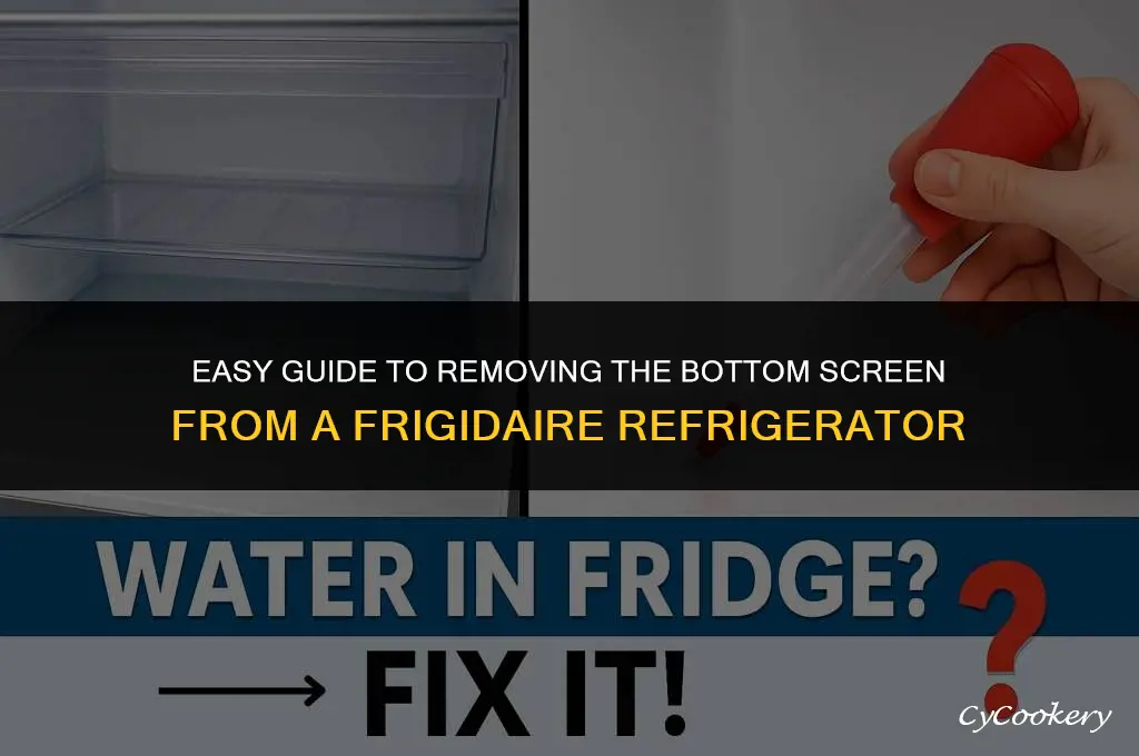 how to remove bottom screen froma frigidaire refrigerator