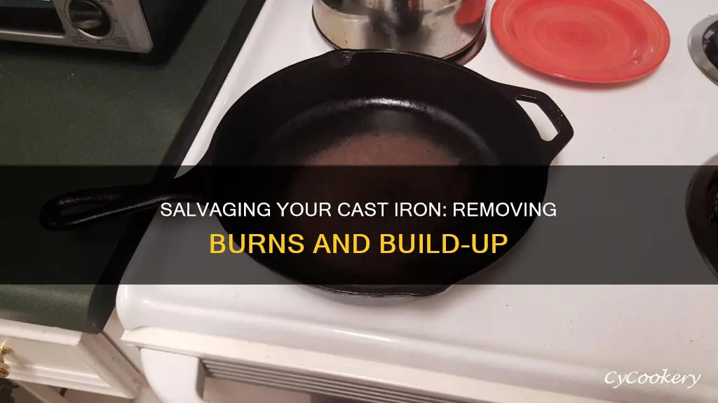 how to remove burn from cast iron pan