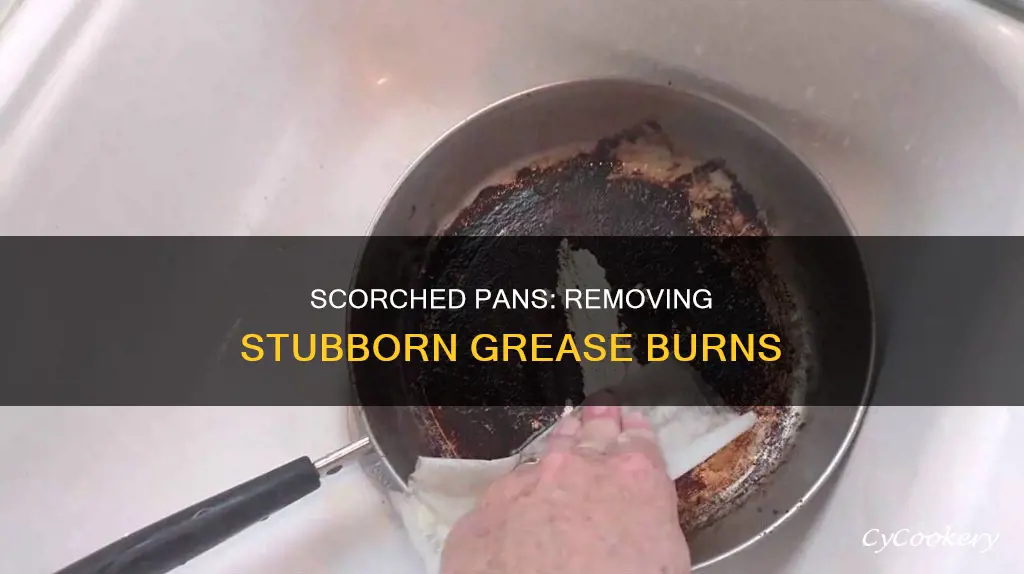 how to remove burnt grease from pan