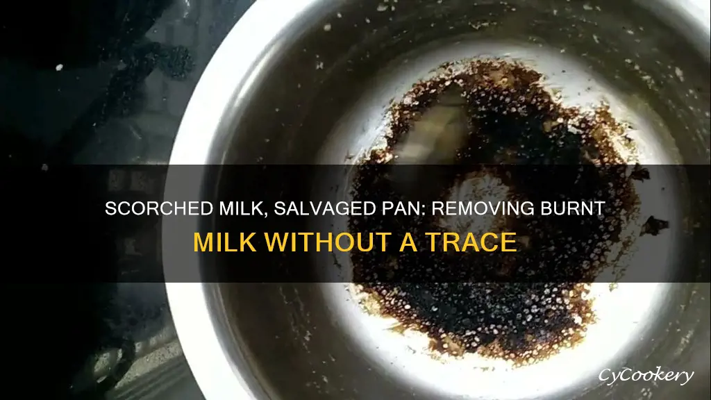 how to remove burnt milk from a pan