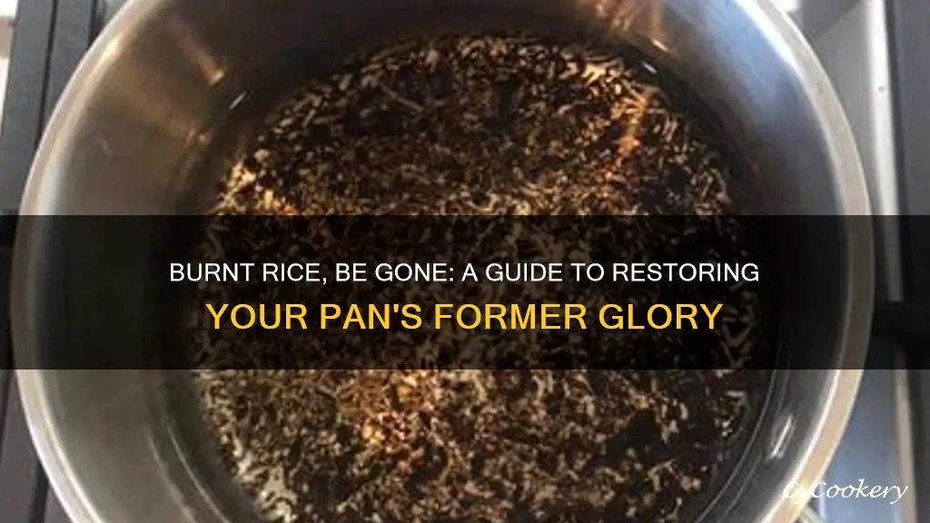 how to remove burnt rice from pan