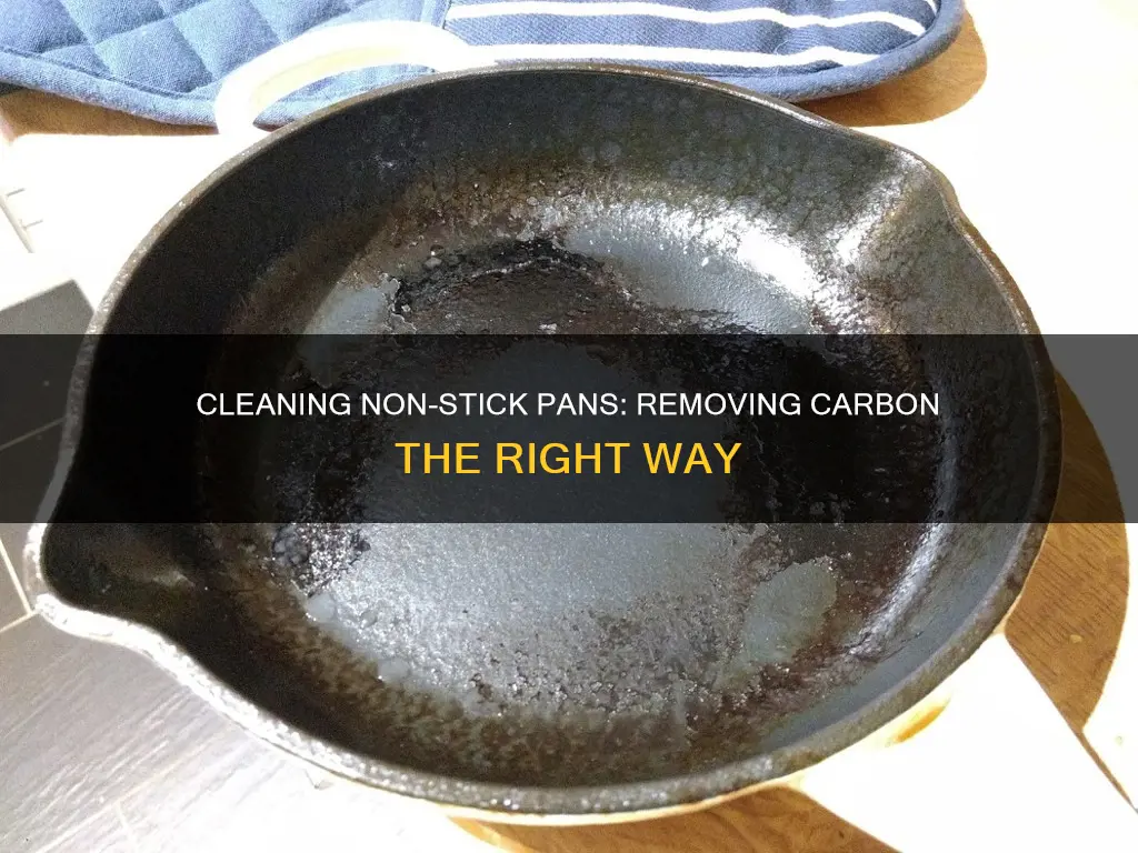 how to remove carbon from non stick pan