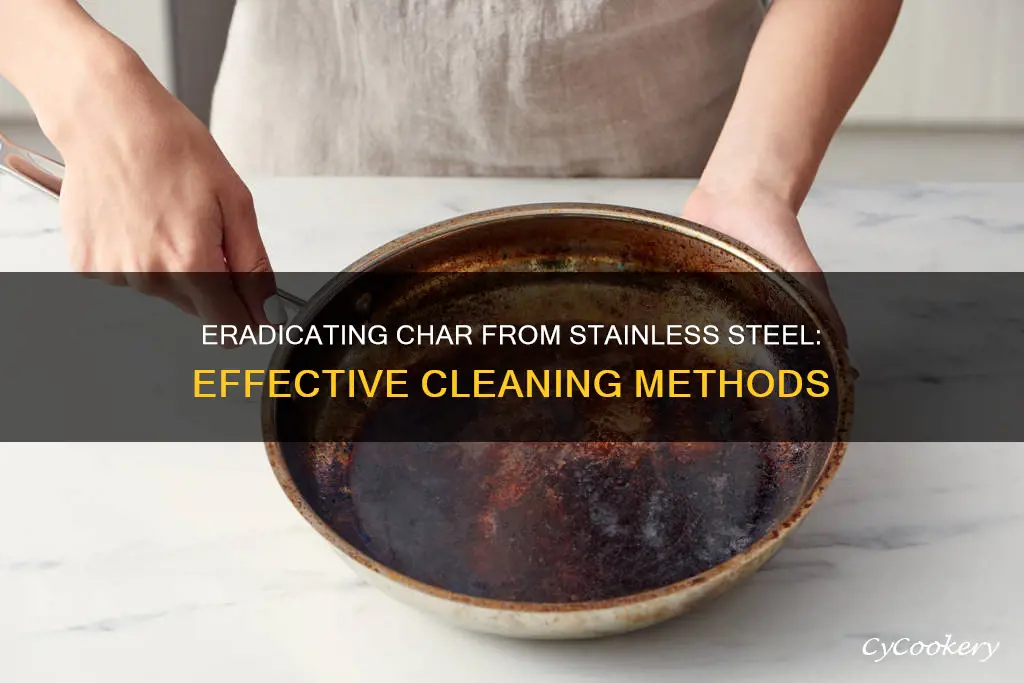 how to remove char from stainless steel pan