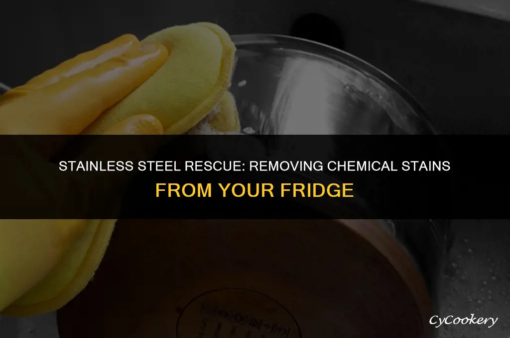 how to remove chemical stains from stainless steel refrigerator
