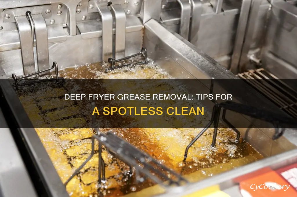 how to remove cooked on grease from deep fryer