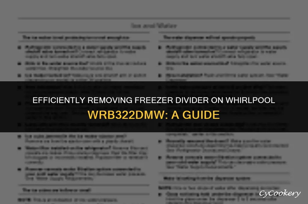 how to remove freezer divider on whirlpool refrigerator wrb322dmw