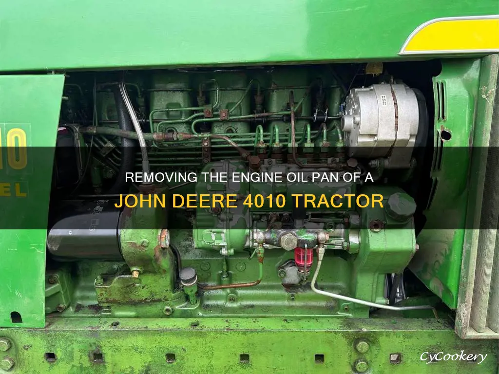 how to remove john deere 4010 engine oil pan