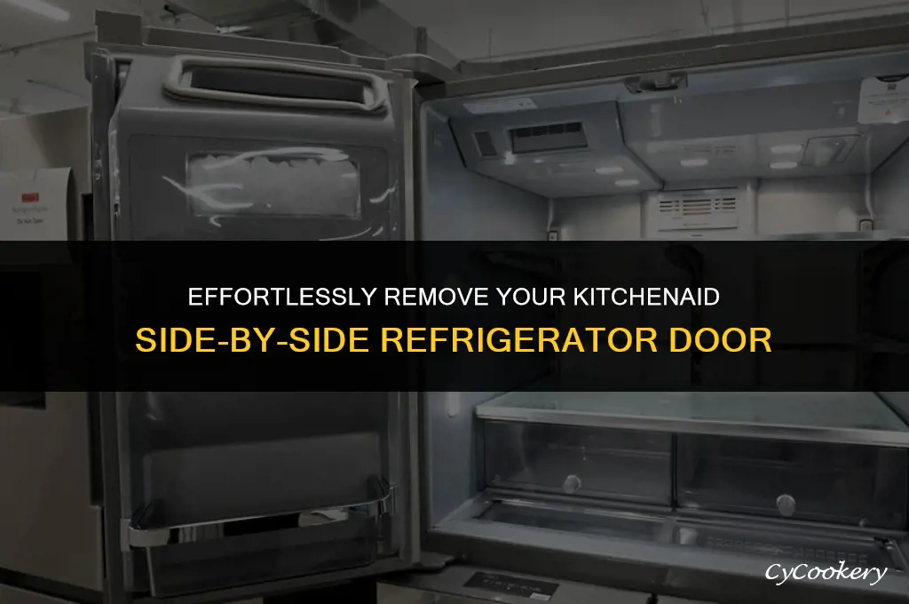 how to remove kitchenaid side by side refrigerator door