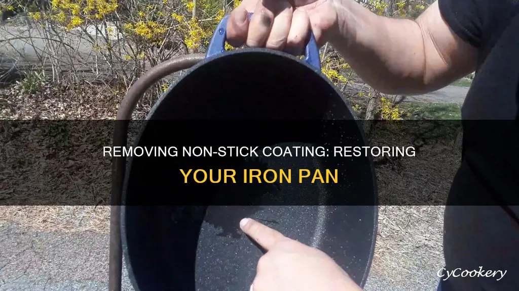 how to remove non-stick coating from iron pan