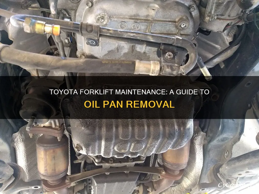 how to remove oil pan on a 3fg35 toyota forklift