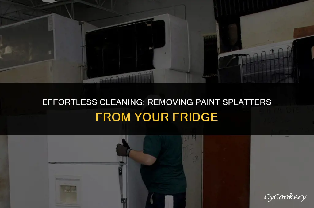 how to remove paint splatter from a refrigerator