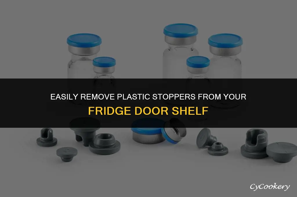 how to remove plastic stoppers from refrigerator door shelf