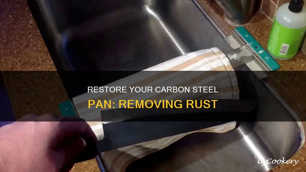 how to remove rust carbon steel pan