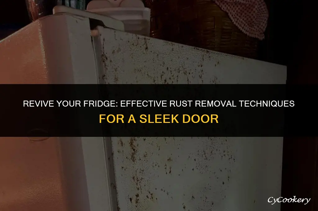 how to remove rust from a refrigerator door