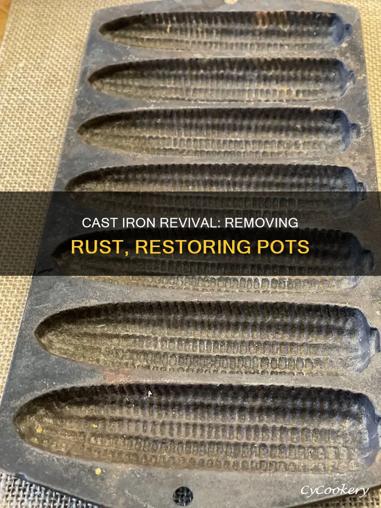 how to remove rust from cast iron cooking pots