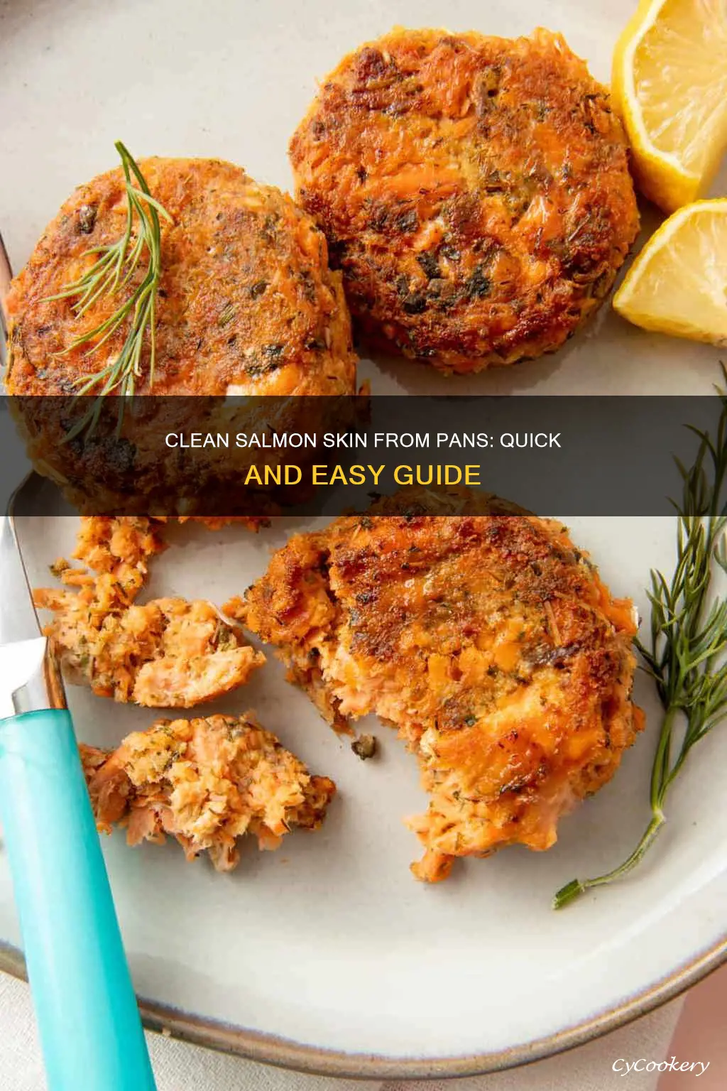 how to remove salmon patty remains on pan