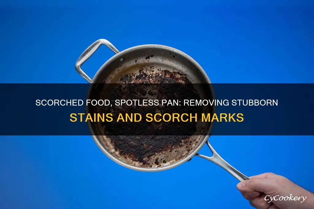 how to remove scorched food from pan