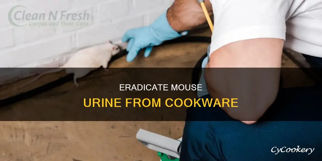 how to remove sticky mouse urine from pots and pans