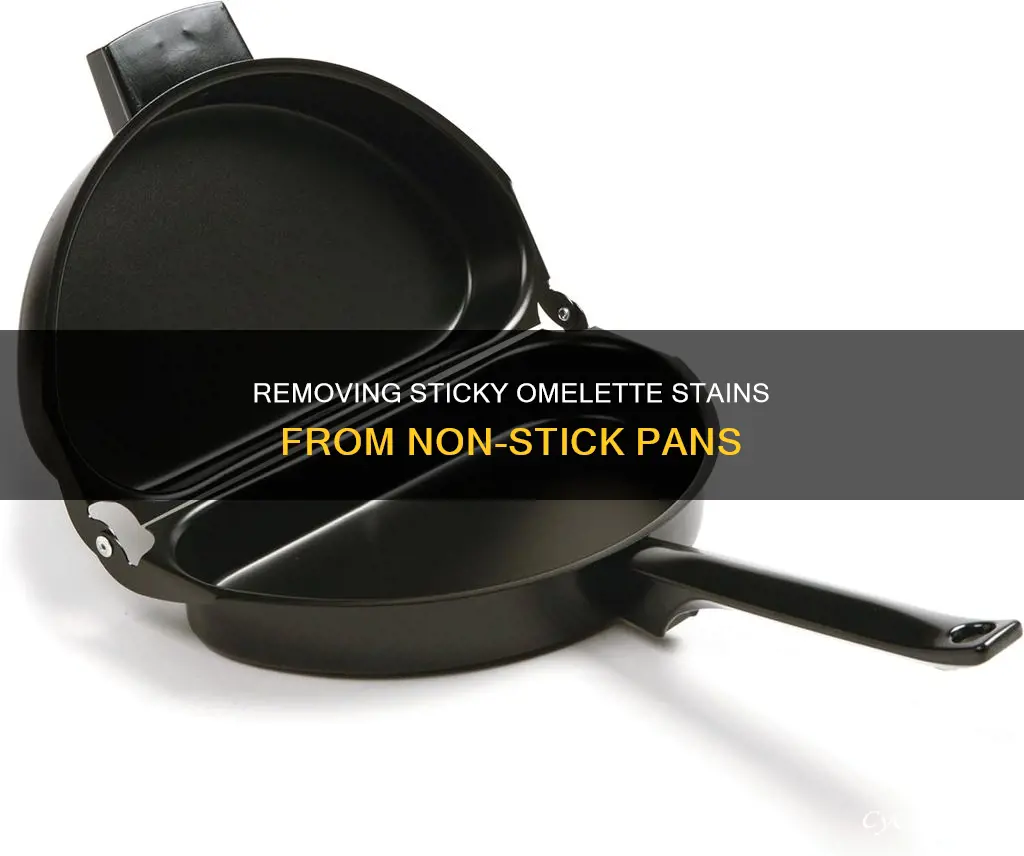 how to remove sticky omelette stain in non stick pan