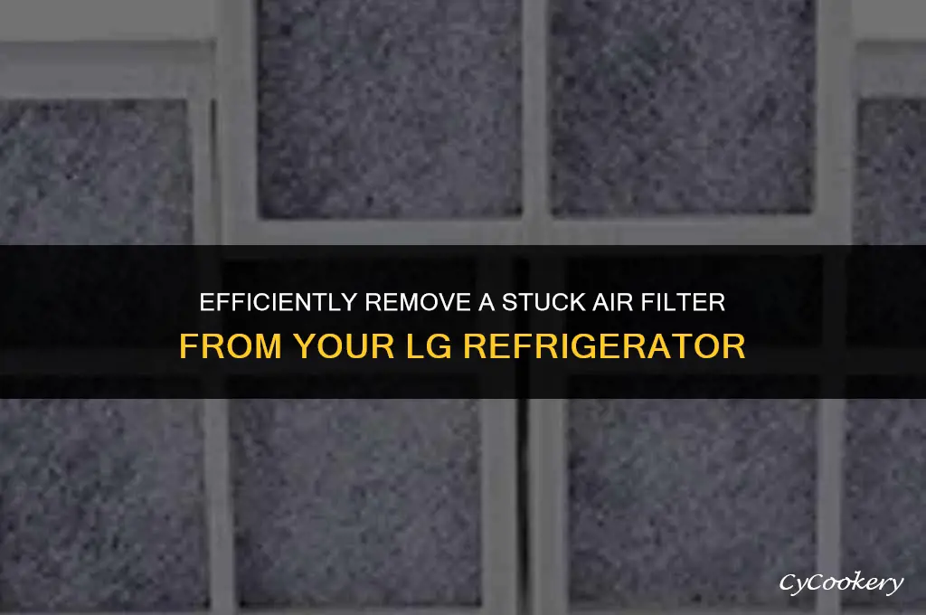 how to remove stuck air filter lg refrigerator