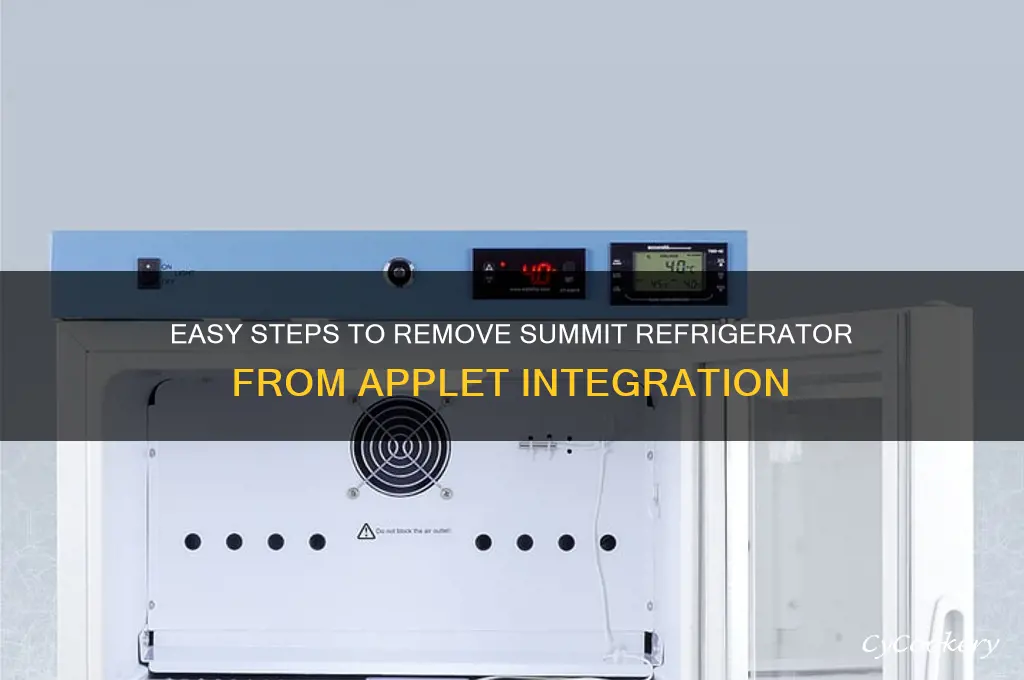 how to remove summit refrigerator from applet