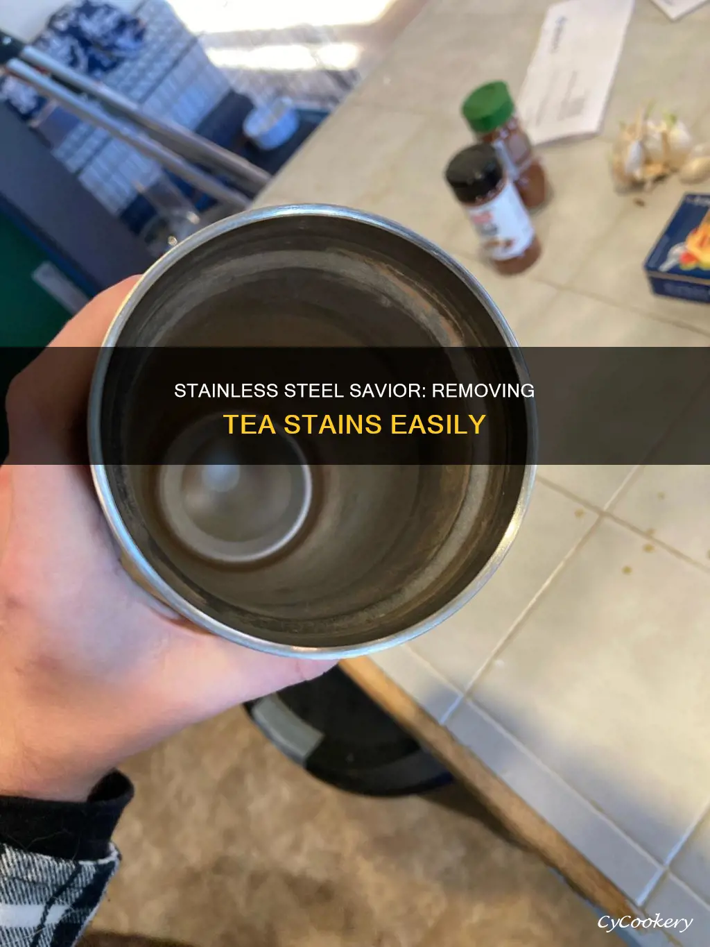 how to remove tea stains from stainless steel pan