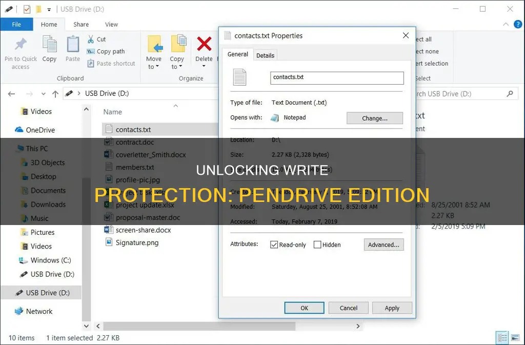 how to remove write protection from pan drive