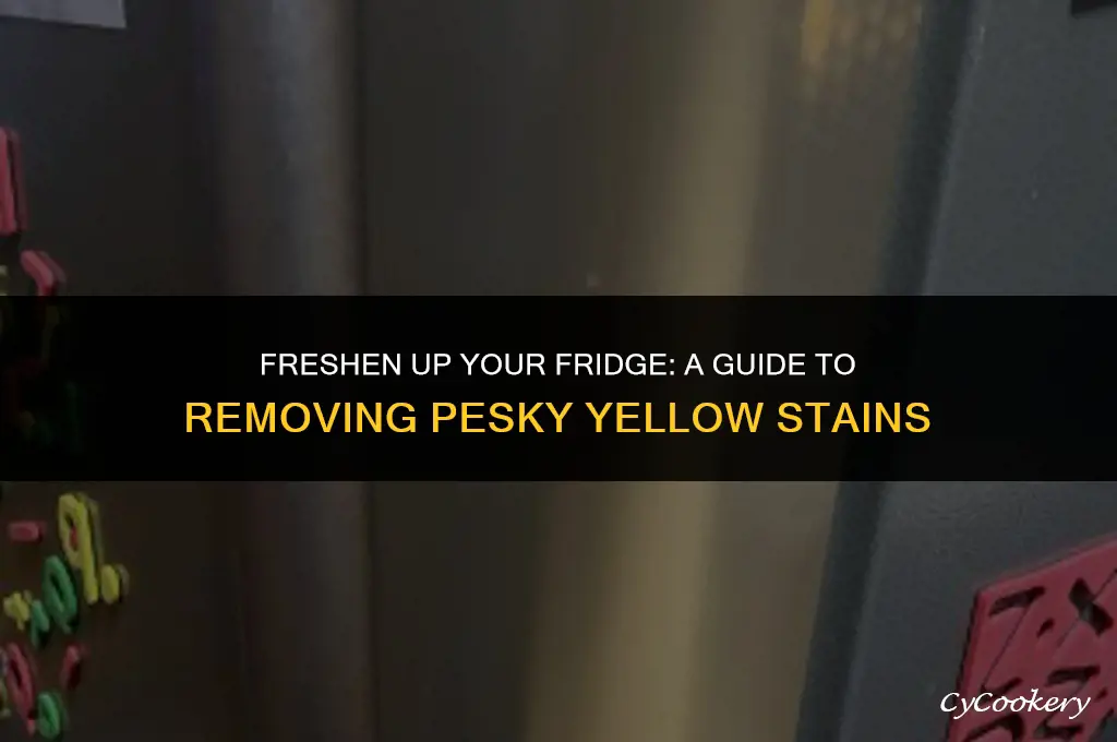 how to remove yellow stains from inside refrigerator
