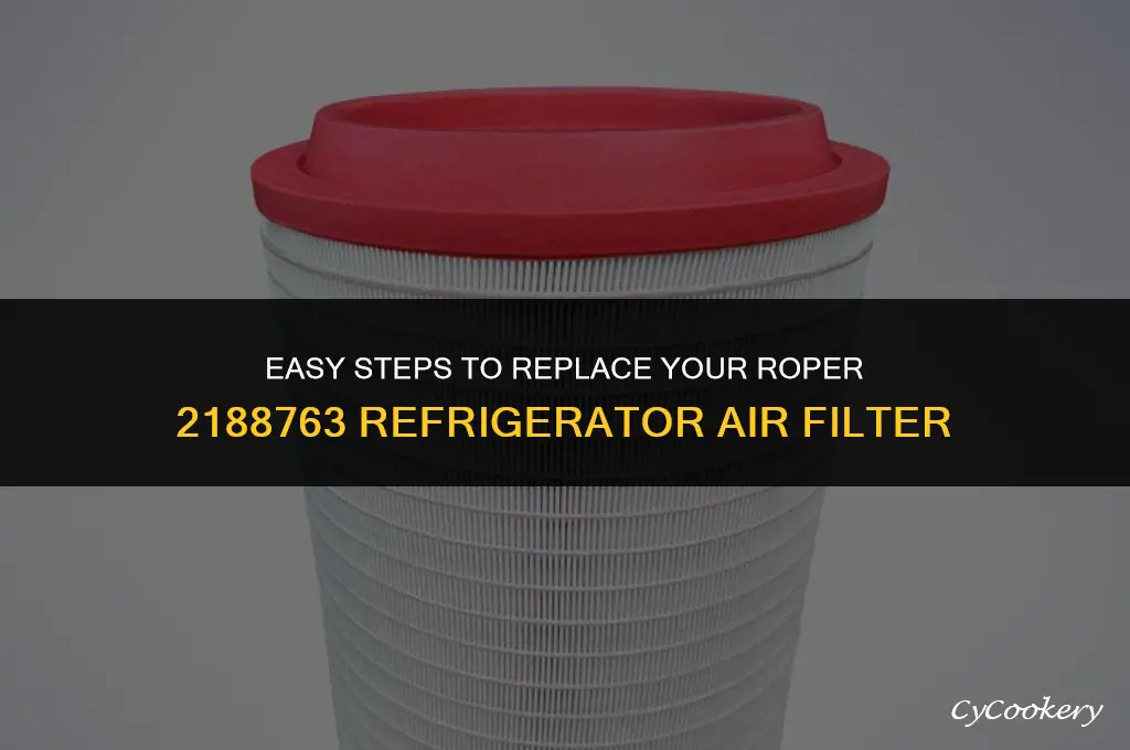 how to replace a roper 2188763 refrigerator air filter