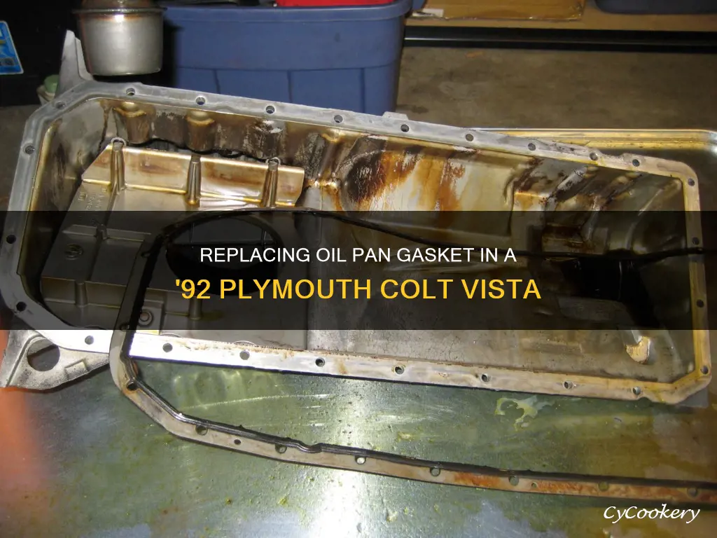 how to replace oil pan gasket 1992 plymouth colt vista