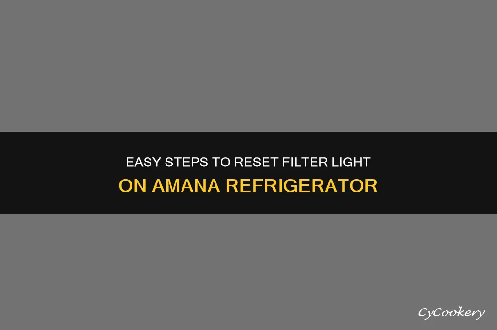 how to reset filter light on amana refrigerator