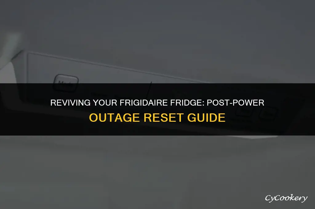 how to reset my frigidaire refrigerator after power outage