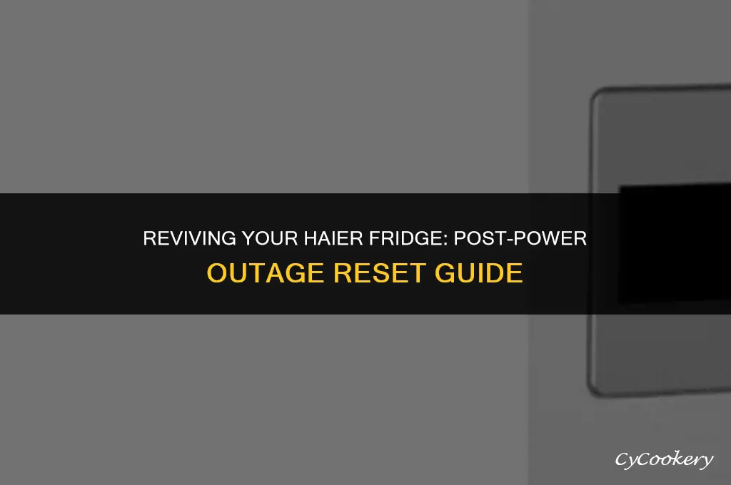 how to reset refrigerator after power outage haier