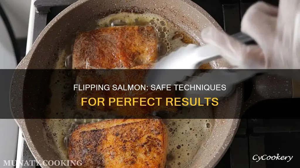 how to safely flip salmon in pan