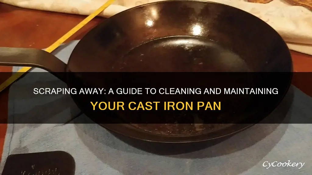 how to scrape cast iron pan