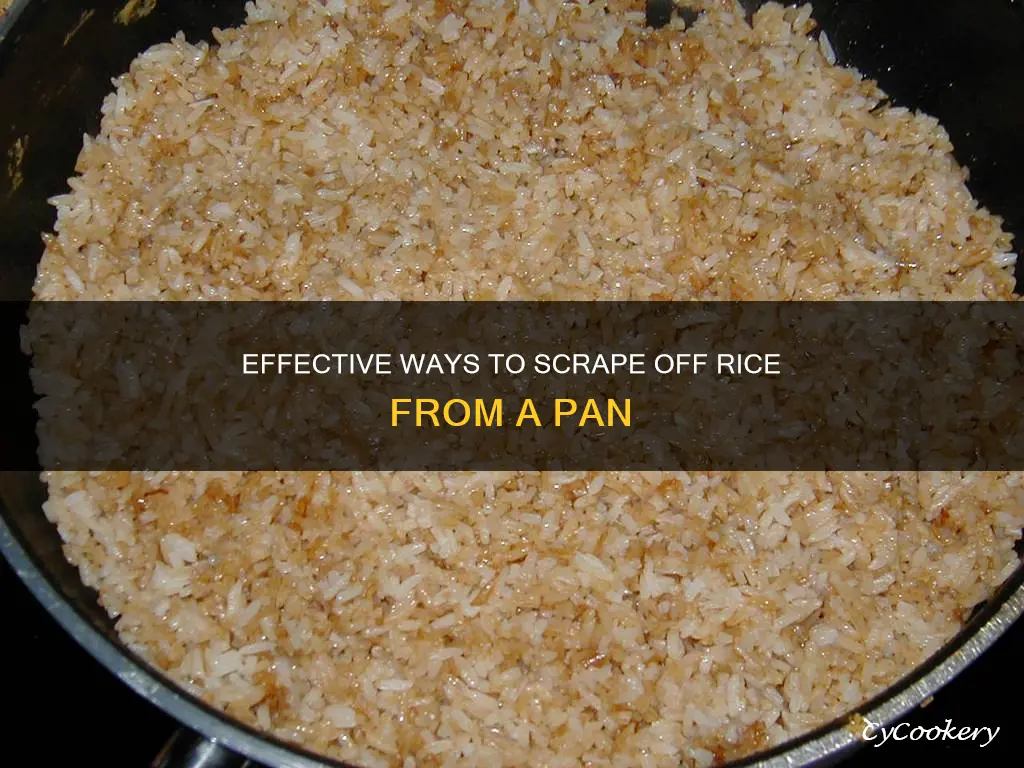 how to scrape off rice from pan