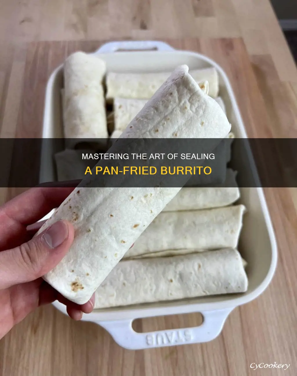 how to seal a burrito in a pan