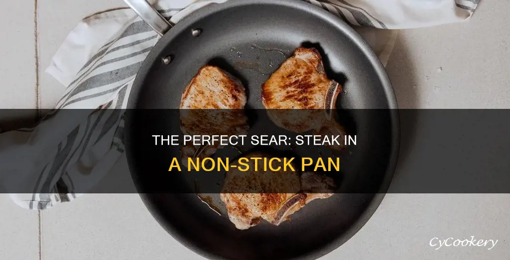 how to sear steak on non stick pan