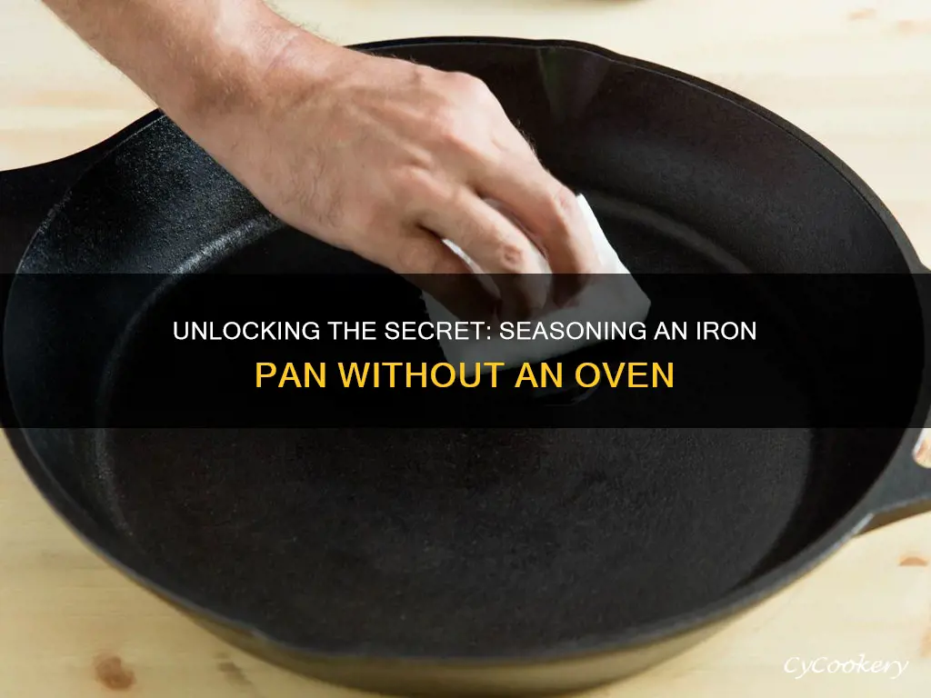 how to season iron pan without oven