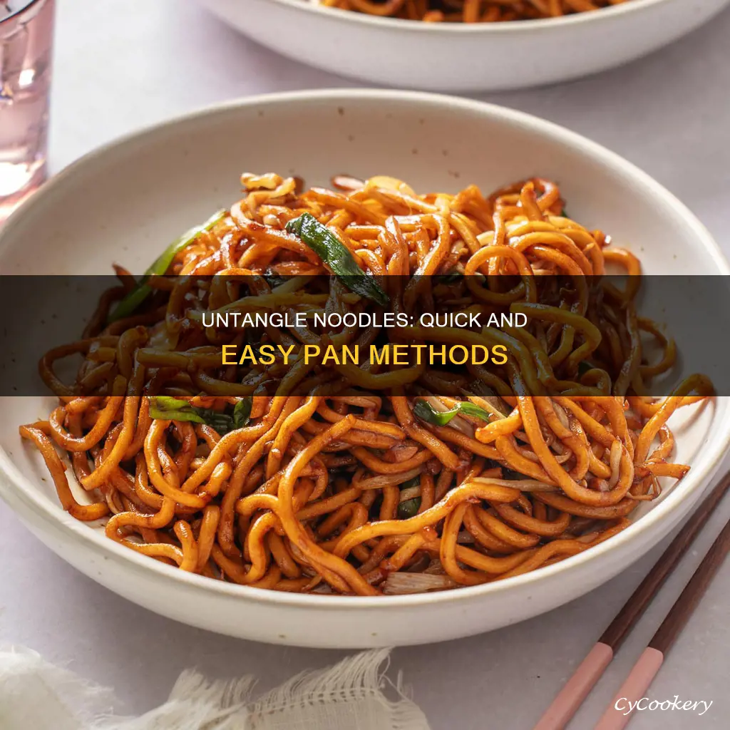 how to separate noodles in a pan