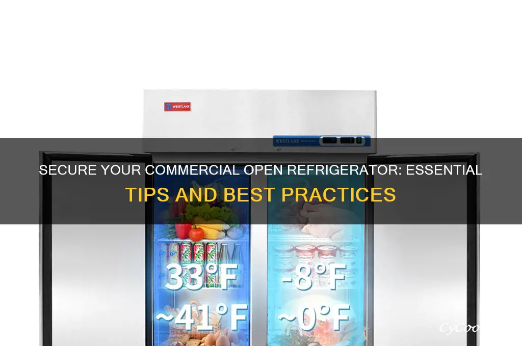 how to sercrue commerical open refrigerator with