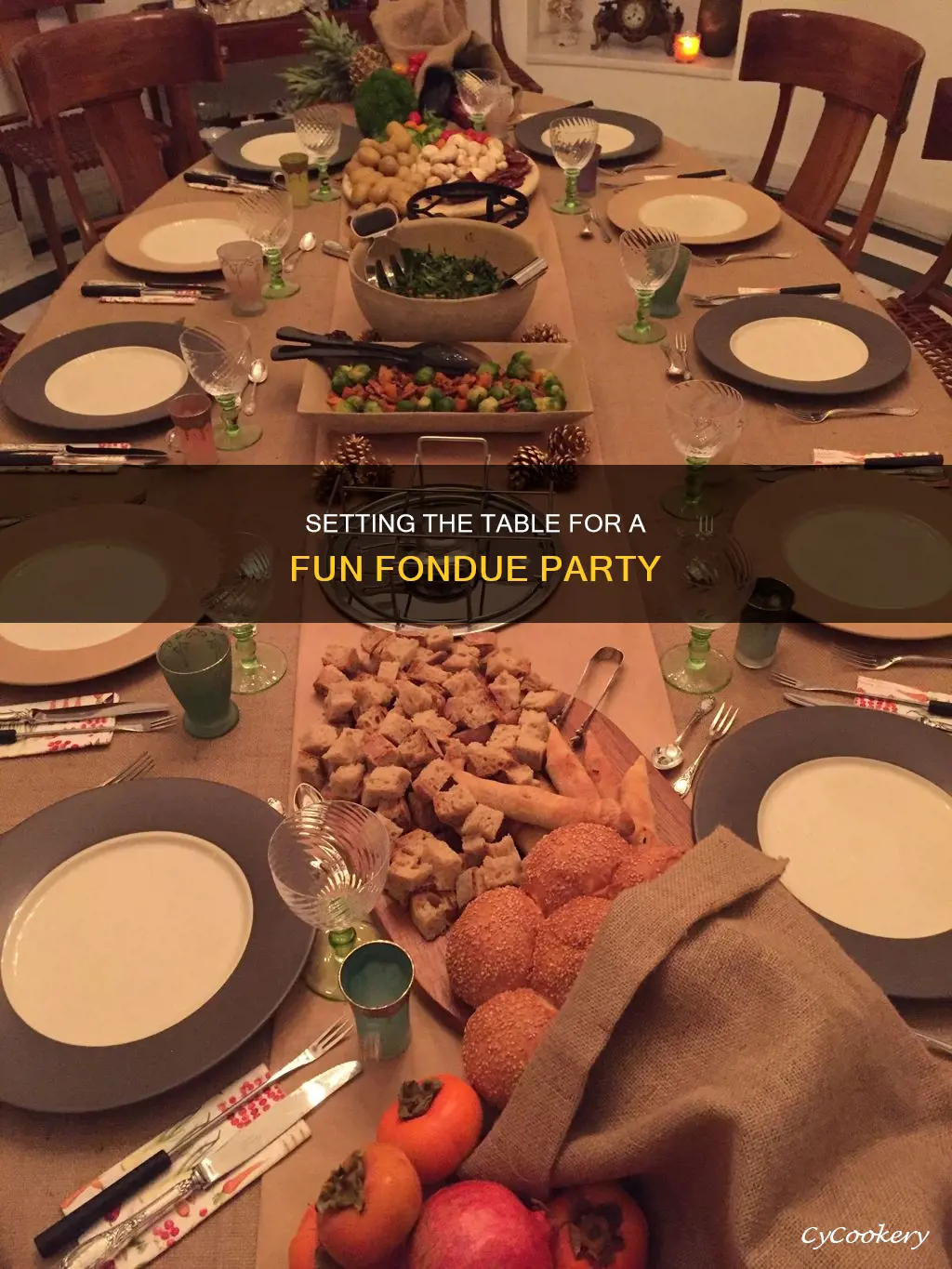 how to set a table for a fondue party